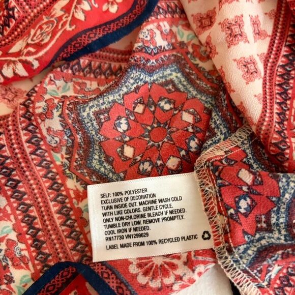 Knox Rose Blouse Women's Large V-Neck Short Sleeve Cottage Boho Sheer Top - Picture 7 of 8